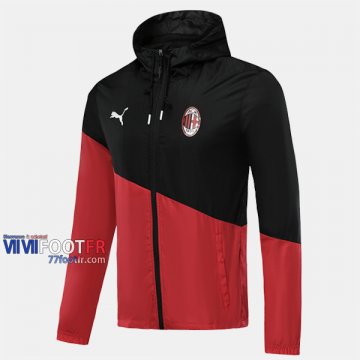 Boutique Veste Foot Coupe-Vent AC Milan Noir/Rouge 2019/2020 Nouveau Promo