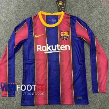 77footfr Maillots foot Barcelone Domicile Manche Longue 2020 2021
