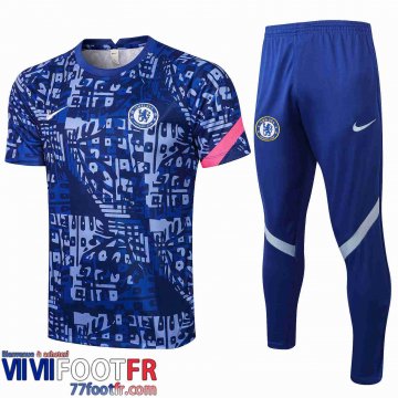 Survetement Foot T-shirt Chelsea bleu 2021 2022 PL17