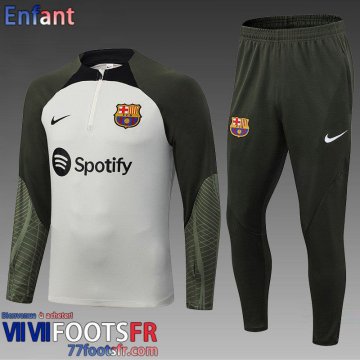 KIT: Survetement de Foot + Pantalon Barcelone gris clair Enfant 2023 2024 TK631