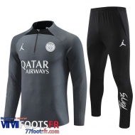 Survetement de Foot PSG gris foncé Homme 2023 2024 TG837