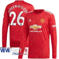 Maillot de foot Manchester United Mason Greenwood #26 Domicile Manches longues 2020 2021