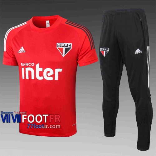 T-shirt de foot Sao paulo 2020 2021 rouge C467#