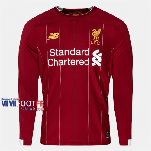 Nouveau Flocage Maillot Foot Liverpool FC Manche Longue Homme Domicile 2019-2020 Personnalise :77Footfr