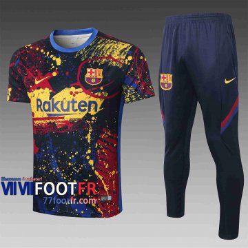 T-shirt de foot Barcelone 2020 2021 Noir C454#