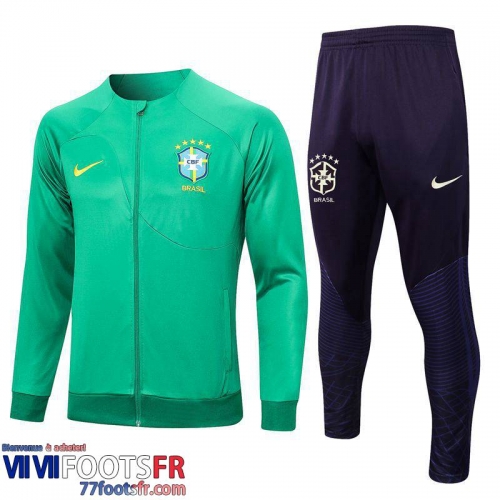 Veste Foot Bresil vert Homme 2023 2024 JK706