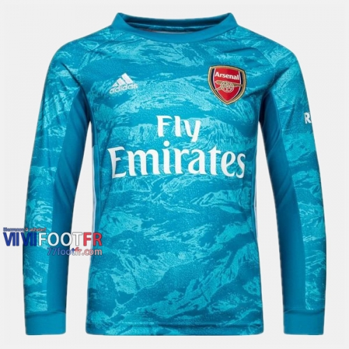 Nouveau Flocage Maillot Foot Gardien Arsenal Manche Longue Homme Bleu 2019-2020 Personnalisé :77Footfr