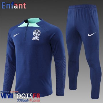 Survetement de Foot Inter Milan bleu royal Enfant 2022 2023 TK354