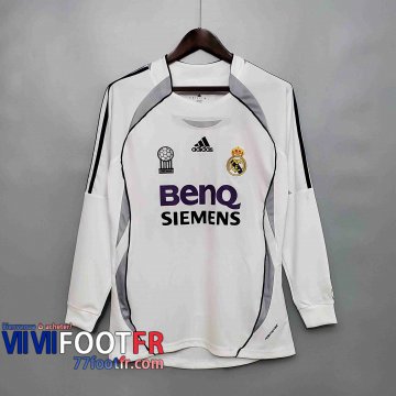 77footfr Retro Maillots foot Real Madrid Manche Longue 06 07 Domicile