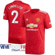 Maillot de foot Manchester United Victor Lindelöf #2 Domicile 2020 2021