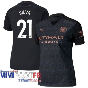 Maillot de foot Manchester City Silva #21 Exterieur Femme 2020 2021