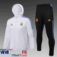 Coupe Vent - Sweat a Capuche Real Madrid blanc Homme 21 22 WK46