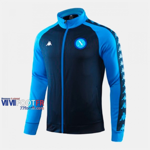 Boutique Veste Foot Ssc Naples Bleu Col Haut 2019/2020 Nouveau Promo