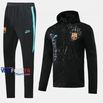 Promotion Ensemble Veste Coupe-Vent Survetement Foot FC Barcelone Noir 2020/2021 Nouveau  Promotion Ensemble Veste Coupe-Vent Survetement Foot FC Barcelone Noir 2020/2021 Nouveau