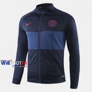 Boutique Veste Foot PSG Paris Bleu Fonce 2019/2020 Nouveau Promo