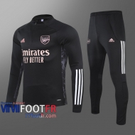 77footfr Survetement Foot Arsenal noir - Fermeture eclair courte 2020 2021 T40