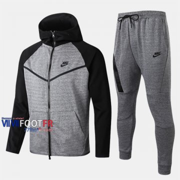 Acheter Ensemble Veste A Capuche Survetement Foot Nike Gris Thai 2020 2021 Nouveau