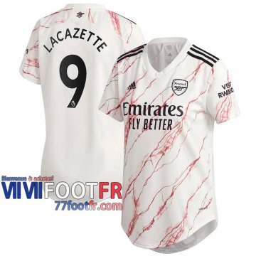 77footfr Arsenal Maillot de foot Lacazette #9 Exterieur Femme 20-21
