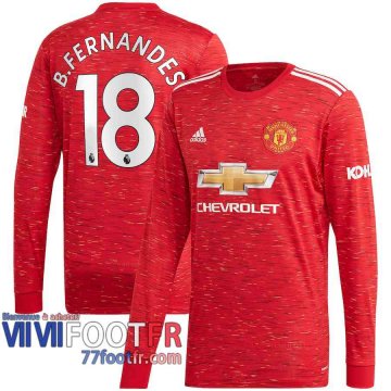 Maillot de foot Manchester United Bruno Fernandes #18 Domicile Manches longues 2020 2021