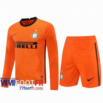 77footfr Maillots foot Inter Milan Gardiens de but Manche Longue Orange 2020 2021