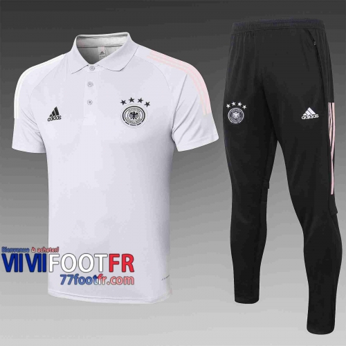 Polo de foot Allemagne 2020 2021 Gris clair C474#