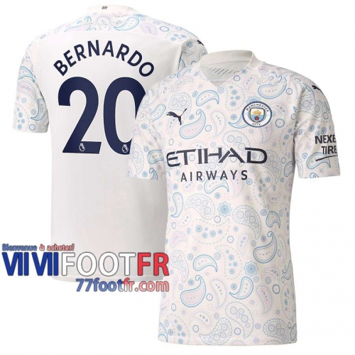 77footfr Manchester City Maillot de foot Bernardo #20 Third 20-21