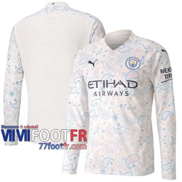 77footfr Manchester City Maillot de foot Third Manches longues 20-21