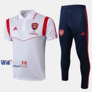 Ensemble Du Polo Foot FC Arsenal Costume Manche Courte Retro Blanc 2019/2020 Nouveau