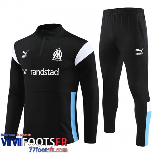 Survetement de Foot Marseille noir Homme 2023 2024 TG835