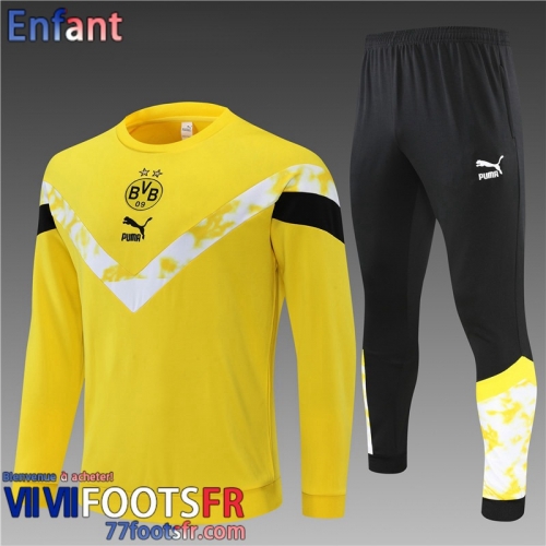 Survetement de Foot Dortmund jaune Enfant 2022 2023 TK301
