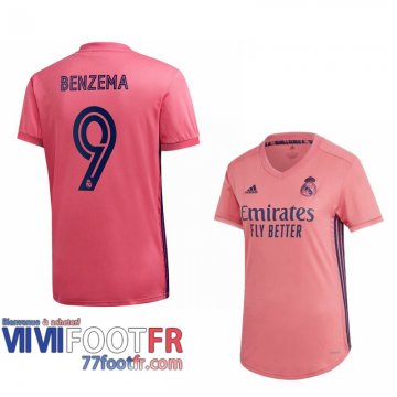 Maillot de foot Real Madrid Karim Benzema #9 Exterieur Femme 2020 2021