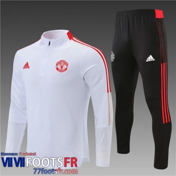 Survetement de Foot Manchester United blanche Enfant 21 22 TK141