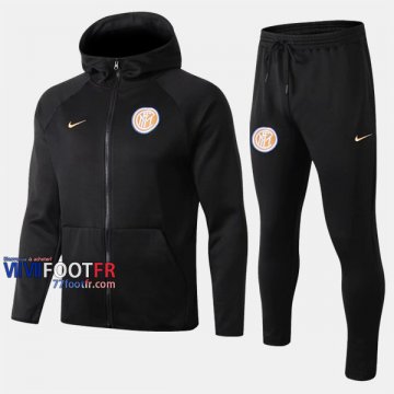 Parfait Ensemble Veste A Capuche Survetement Foot Inter Milan Noir Slim 2019/2020 Nouveau