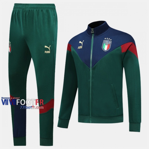 Vintage Ensemble Veste Survetement De L Italie Vert 2019-2020 Nouveau