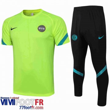 Survetement Foot T-shirt Inter milan Vert fluorescent 2021 2022 PL27