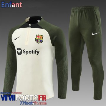 KIT: Survetement de Foot + Pantalon Barcelone jaune clair Enfant 2023 2024 TK651