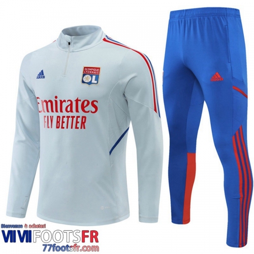 Survetement de Foot Lyon gris clair Homme 2022 2023 TG432