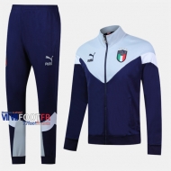 Classique Ensemble Survetement De L Italie Bleu Saphir -1 Polyester 2019/2020 Nouveau