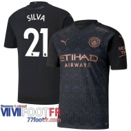 Maillot de foot Manchester City Silva #21 Exterieur 2020 2021