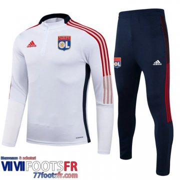 Kits: Survetement de FootOlympique De Lyon blanche Enfant 2021 2022 TK92