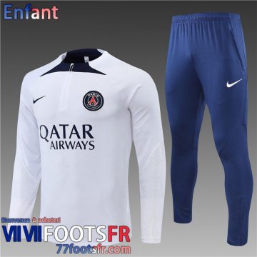 Survetement de Foot PSG Blanc Enfant 22 23 TK319