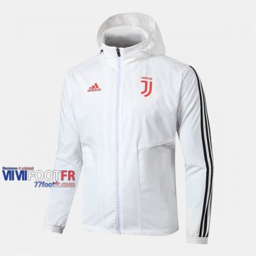 Magasins Veste Foot Coupe-Vent Juventus Blanc 2019/2020 Nouveau Promo