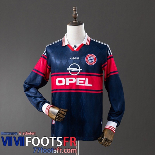 Retro Maillot De Foot Bayern Munich Domicile Homme Manche Longue 97 98 FG1156