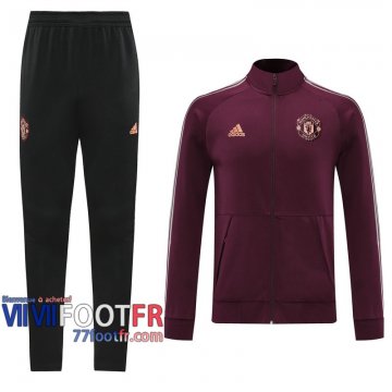 77footfr Veste Foot Manchester United Bordeaux - Sangles 2020 2021 J107