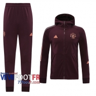 77footfr Veste Foot - Sweat a Capuche Manchester United Bordeaux - 2020 2021 J129