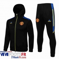 Veste Foot - Sweat A Capuche Manchester United le noir Homme 21 22 JK223