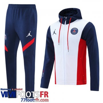 Veste Foot - Sweat A Capuche PSG blanc Homme 21 22 JK262