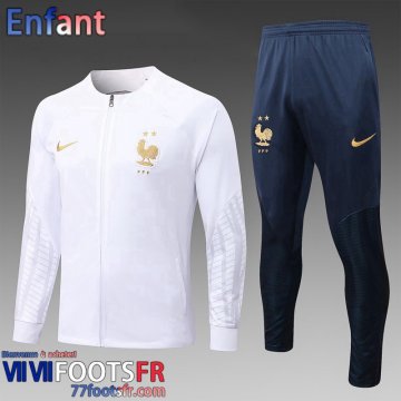 KIT: Veste Foot France Blanc Enfant 2022 2023 TK430