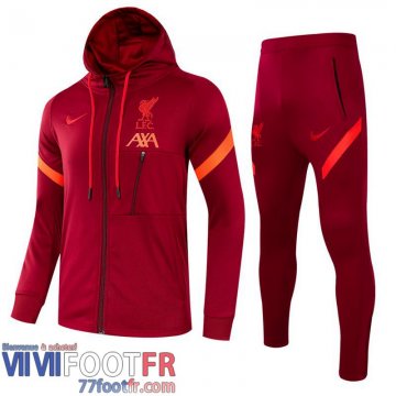 Survetement Foot - Sweat a Capuche Liverpool Rouge foncé Bambini 2021 2022 TK40