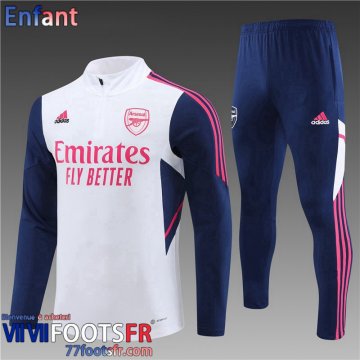 KIT: Survetement de Foot Arsenal Blanc Enfant 2022 2023 TK537